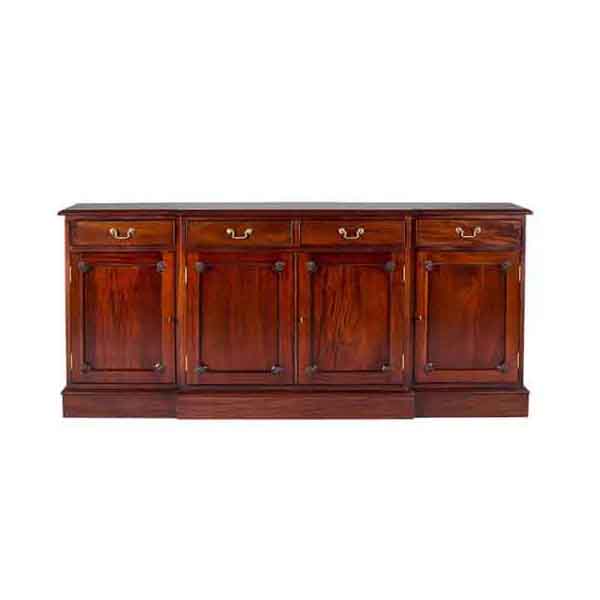 2MT Breakfront Sideboard 4 Drawers Solid mahogany plain sideboard with 4 draws and 4 cupboards