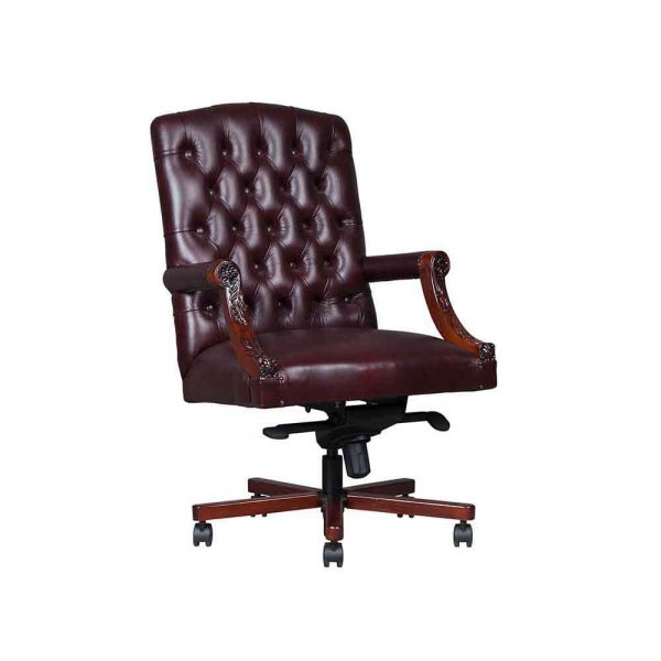 Gainsborough Tilt Swivel standard height Solid mahogany chair. Price excludes leather. Dimensions 0