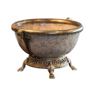 Antiqued Brass Crackle Bowl