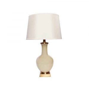 Antiqued Brass Glass Lamp
