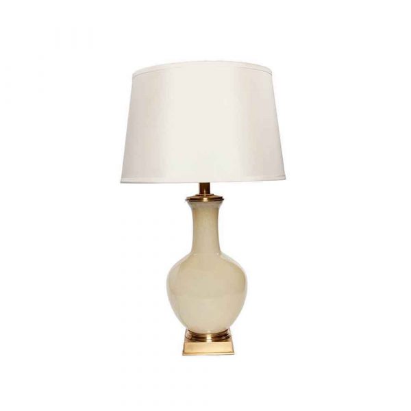 Antiqued Brass Glass Lamp