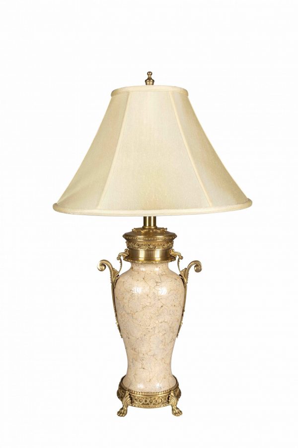 Antiqued Brass Ivory Lamp