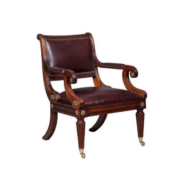 Regency Library Chair Including Leather